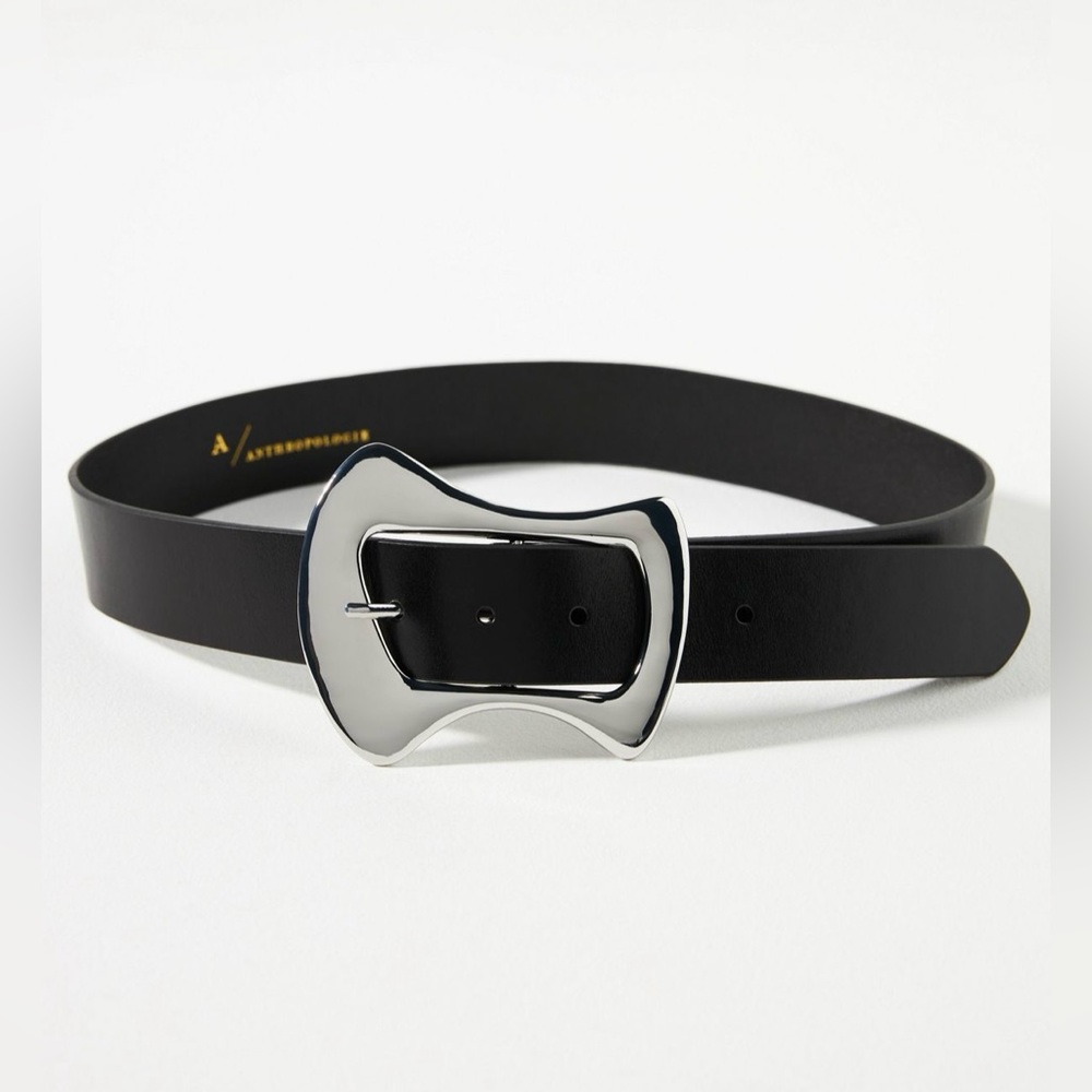 Black leather Statement Belt